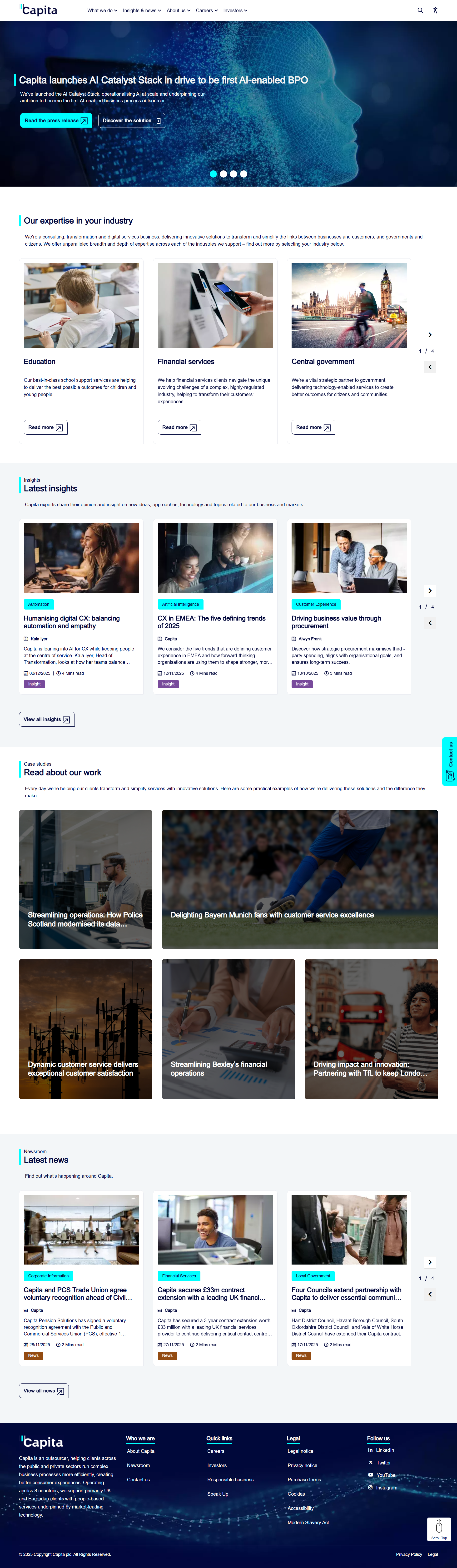 Capita.com Homepage Redesign with modern visual design
