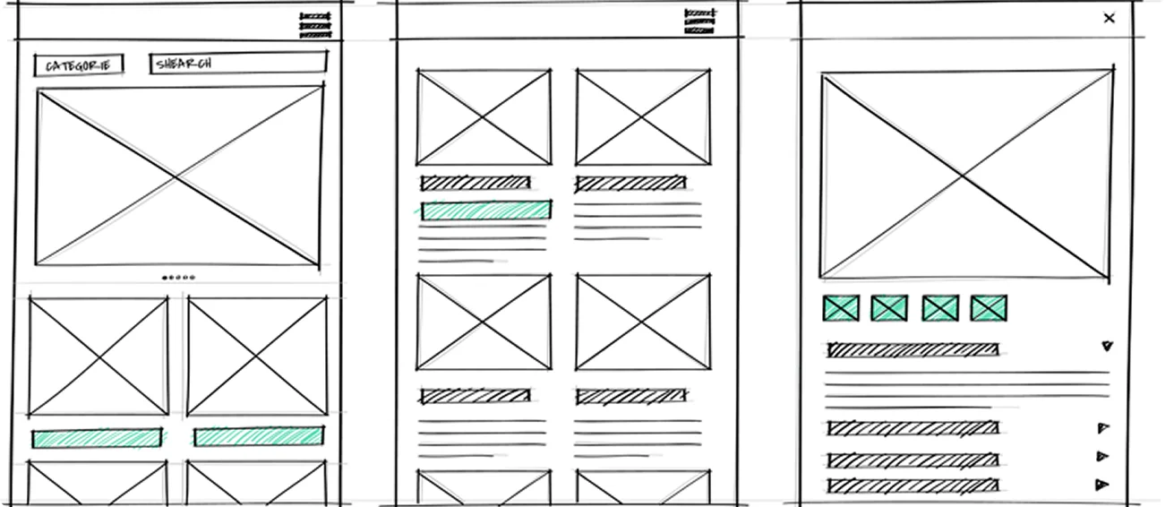 E-commerce and category page wireframe patterns